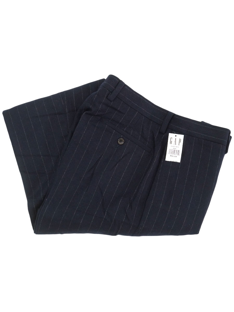 ITALY製 Gap Premium Classic Tailored ストライプ柄 ウールスラックス 表記(34x32) DEAD