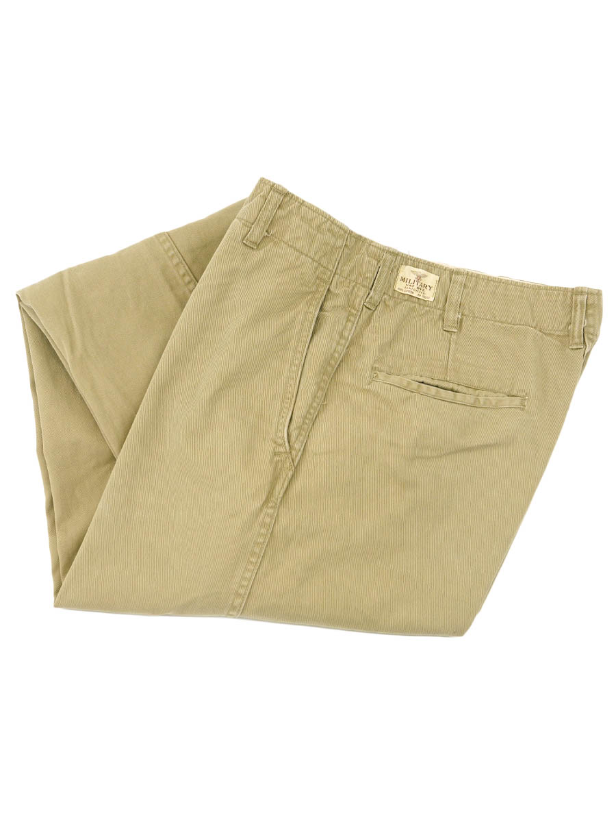70's MILITARY VAT DYE チノトラウザーズ ジッパータイプ 実寸(30x30位)