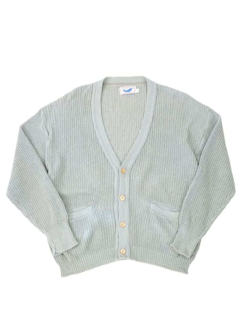 90's Bar Harbor Knits ハンドポケット付き 畔編み コットン ニットカーディガン 表記(L)