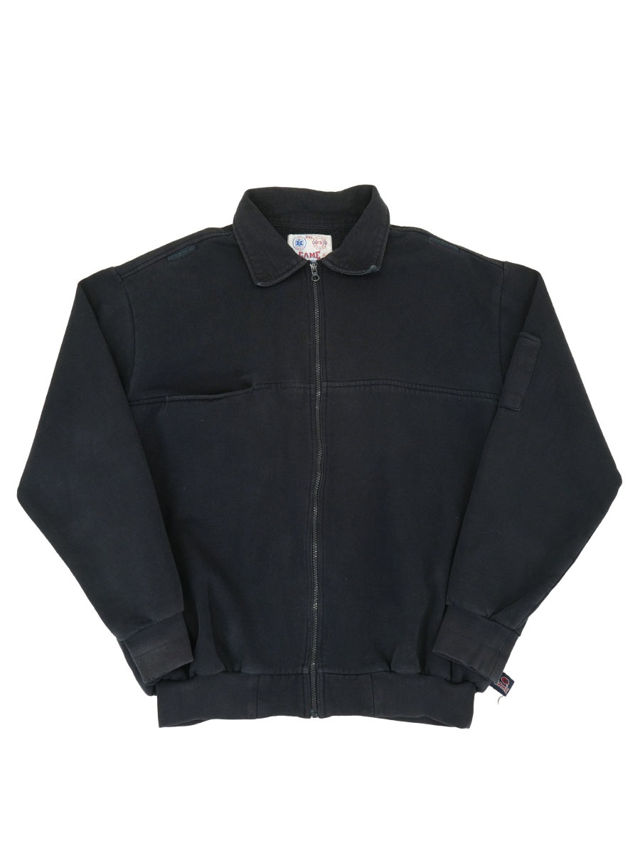 90's GAME WorkWear ハンドポケット付き フルジップ スウェット 褪せブラック 表記(2XL)