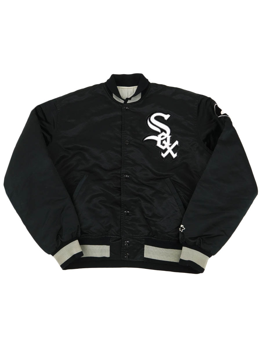80's STARTER ''シカゴ・ホワイトソックス'' サテンスタジャン ブラック 表記(M) USA製