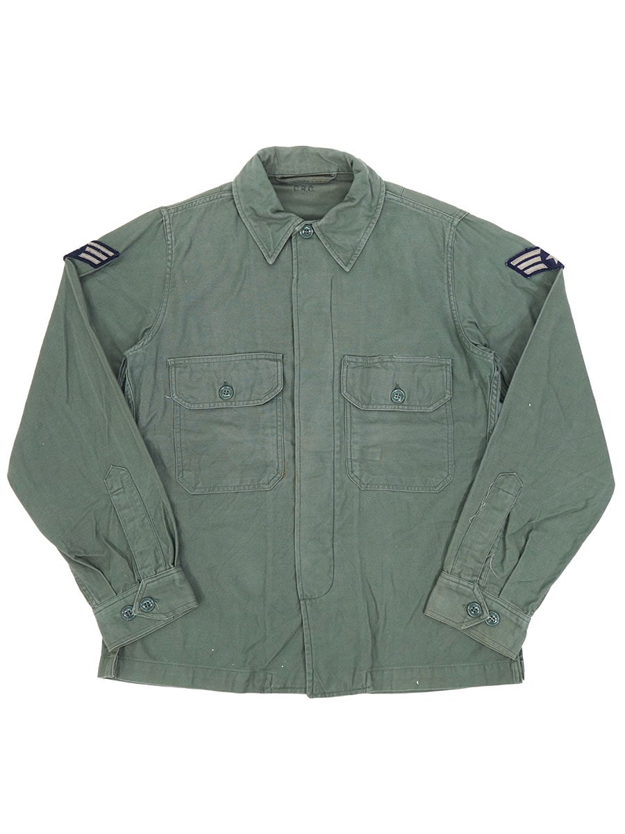 50's U.S.AIR FORCE ユーティリティシャツ セージグリーン 実寸(15位) ワッペン