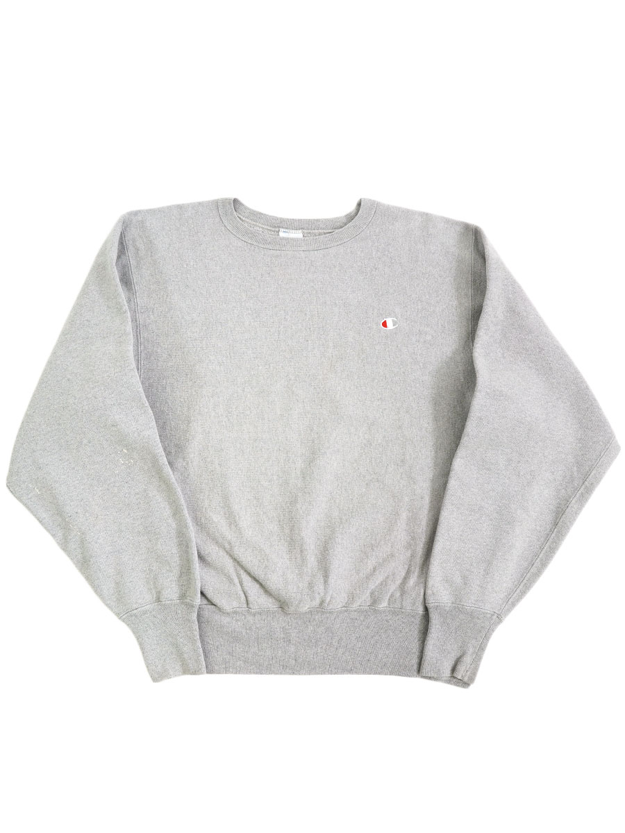90's 刺繍タグ チャンピオンRW  無地 レアカラー 杢なしグレー 表記(M) USA製
