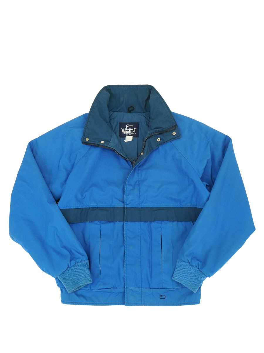80's Woolrich 中綿入り フルジップジャケット ブルー 表記(M) USA製