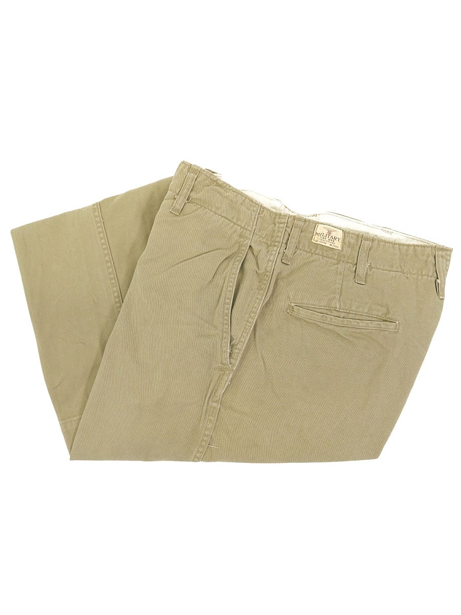 70's MILITARY VAT DYE チノトラウザーズ ジッパーフライ 実寸(32x28位)