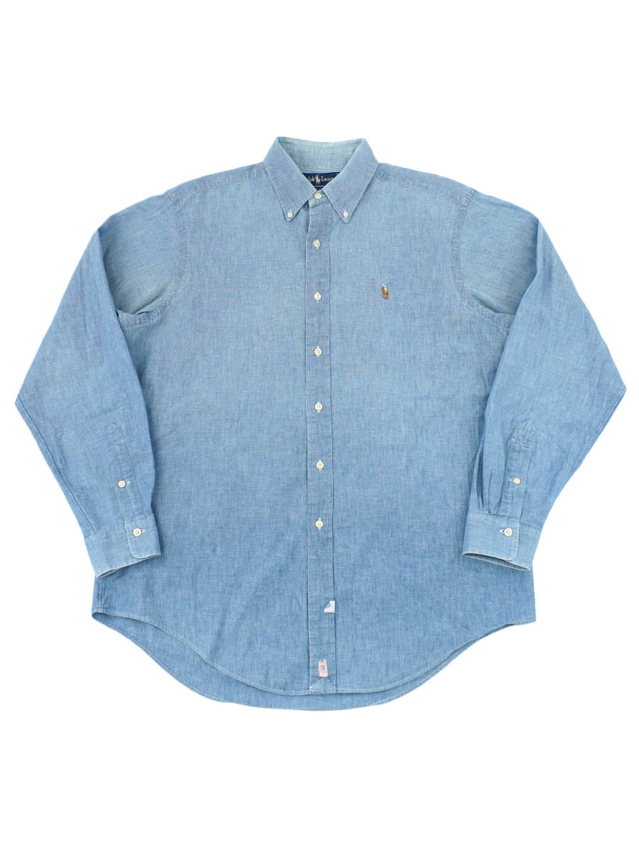 ラルフローレン ポニー刺繍 100％コットン ボタンダウンシャツ 表記(L