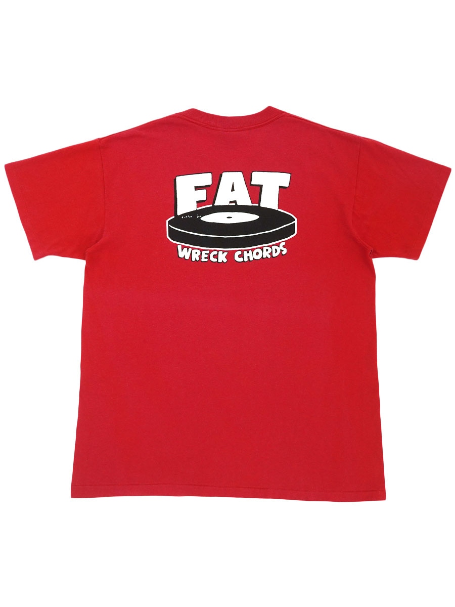 90's ONEITA ''FAT WRECK CHORDS'' 両面プリント Tシャツ レッド 表記