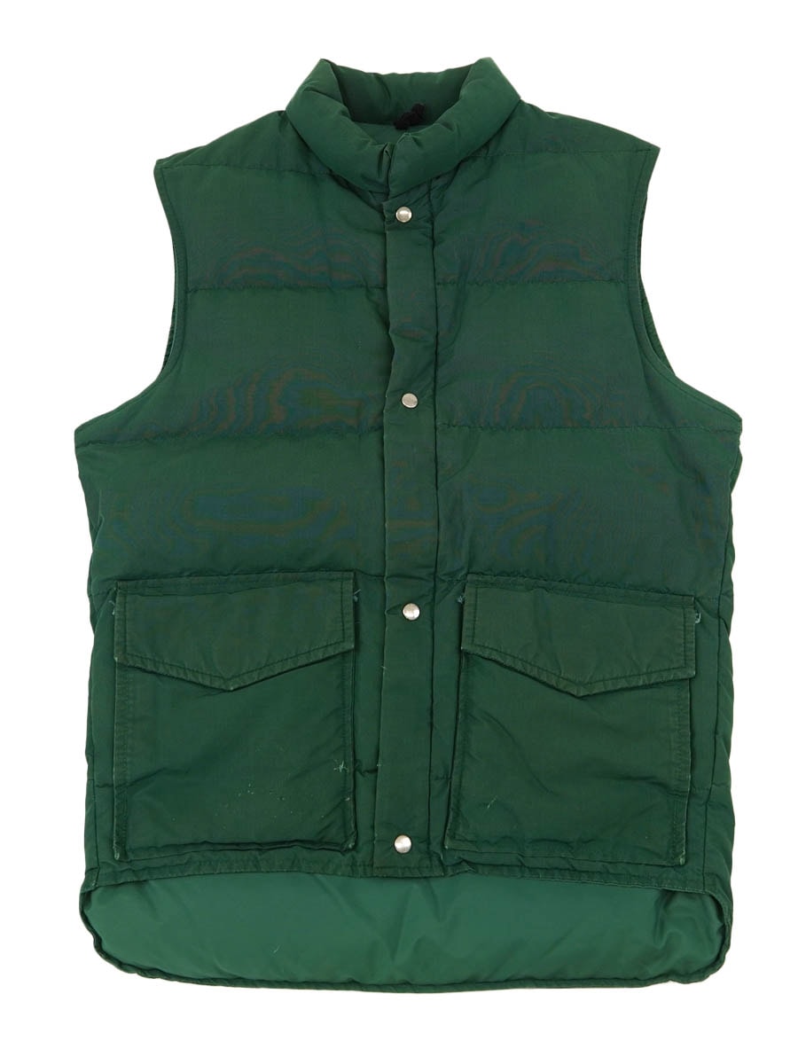 70's～ Woolrich ナイロンダウンベスト グリーン 表記(S)