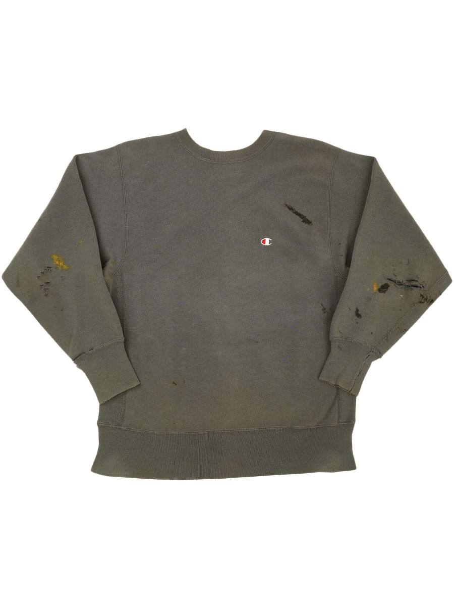 90's 刺繍タグ チャンピオンRW 無地チャコール 表記(L) USA製 レア