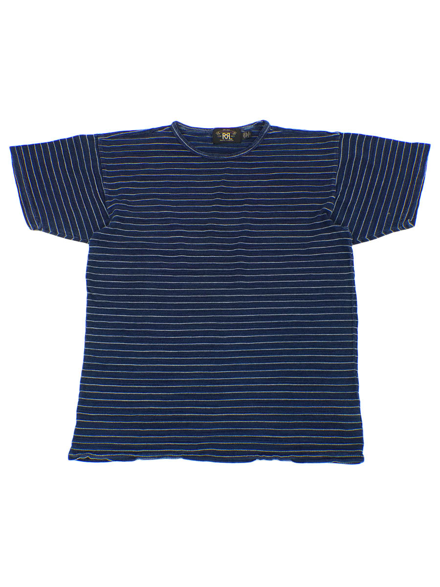 RRL 100%コットン スラブ織り インディゴTシャツ 表記(M)
