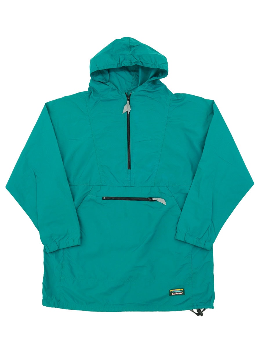 90's L.L.Bean ナイロンアノラックパーカ エメラルドグリーン 実寸（L位)
