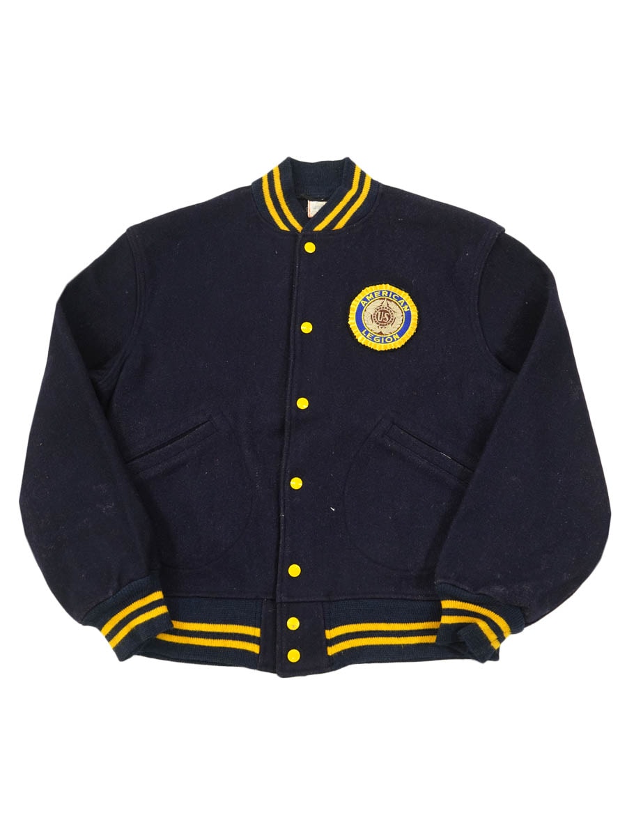 60's AMERICAN LEGION ワッペン付き バーシティジャケット ダークネイビー 表記(L)