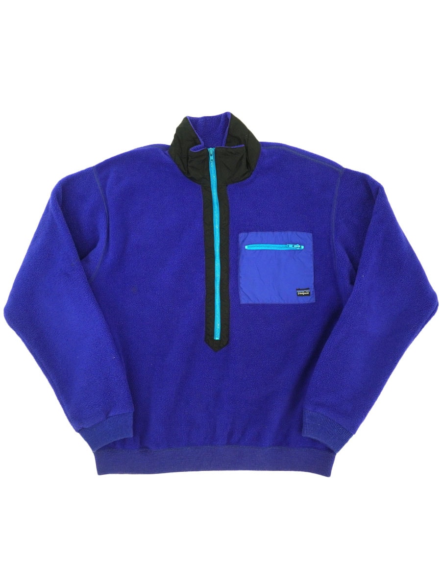 89 パタゴニア ハーフジップ フリースプルオーバー コバルト 表記(L