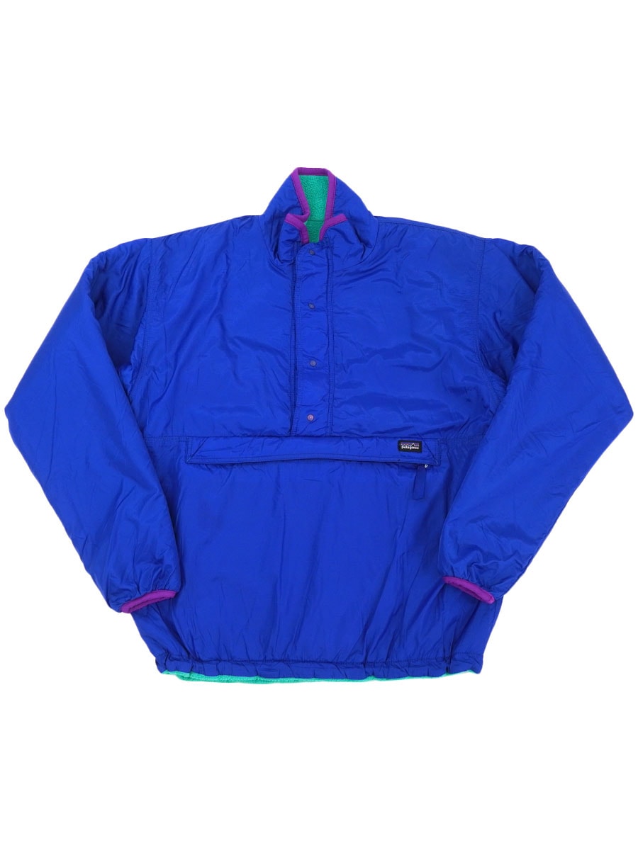 '89 パタゴニア リバーシブルグリセードプルオーバー コバルト/カリビアン 表記(XS) USA製