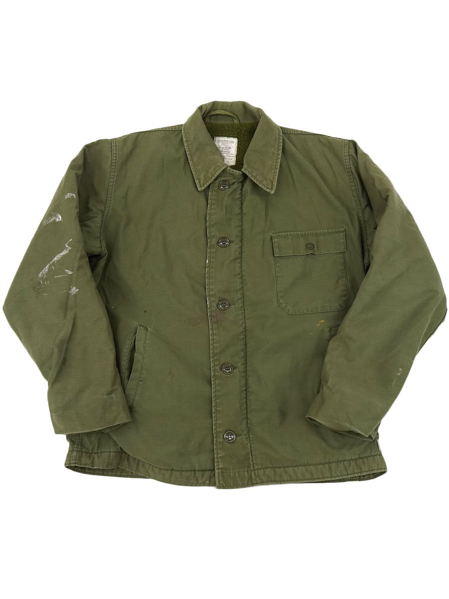 '85 U.S.NAVY A-2デッキジャケット 表記(LARGE)