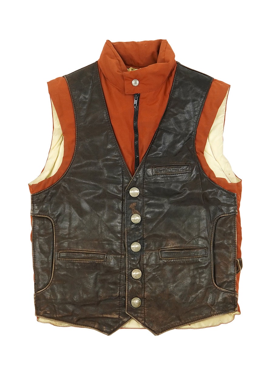 70's remington west レザー切り替え ダウンベスト 表記(36)