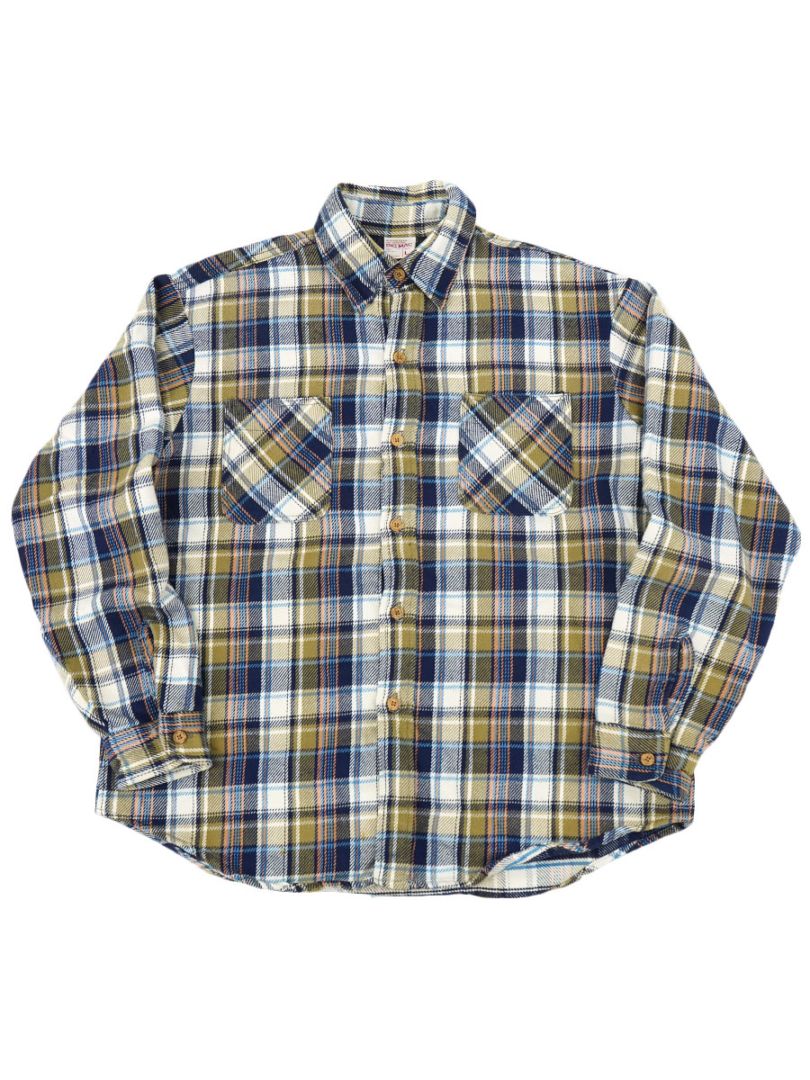 70's 単色タグ BIG MAC 好配色チェック フランネルシャツ 表記(L