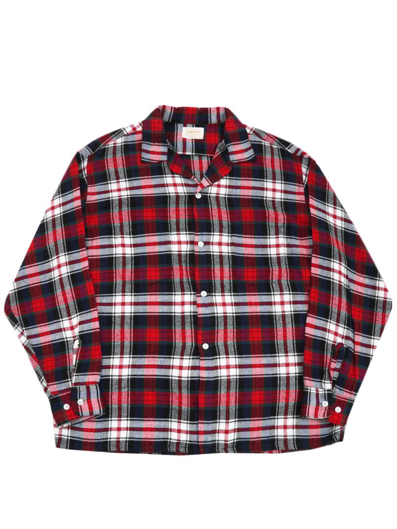 60's BRENT 好配色チェック柄 ロングスリーブ レーヨンシャツ 表記(L