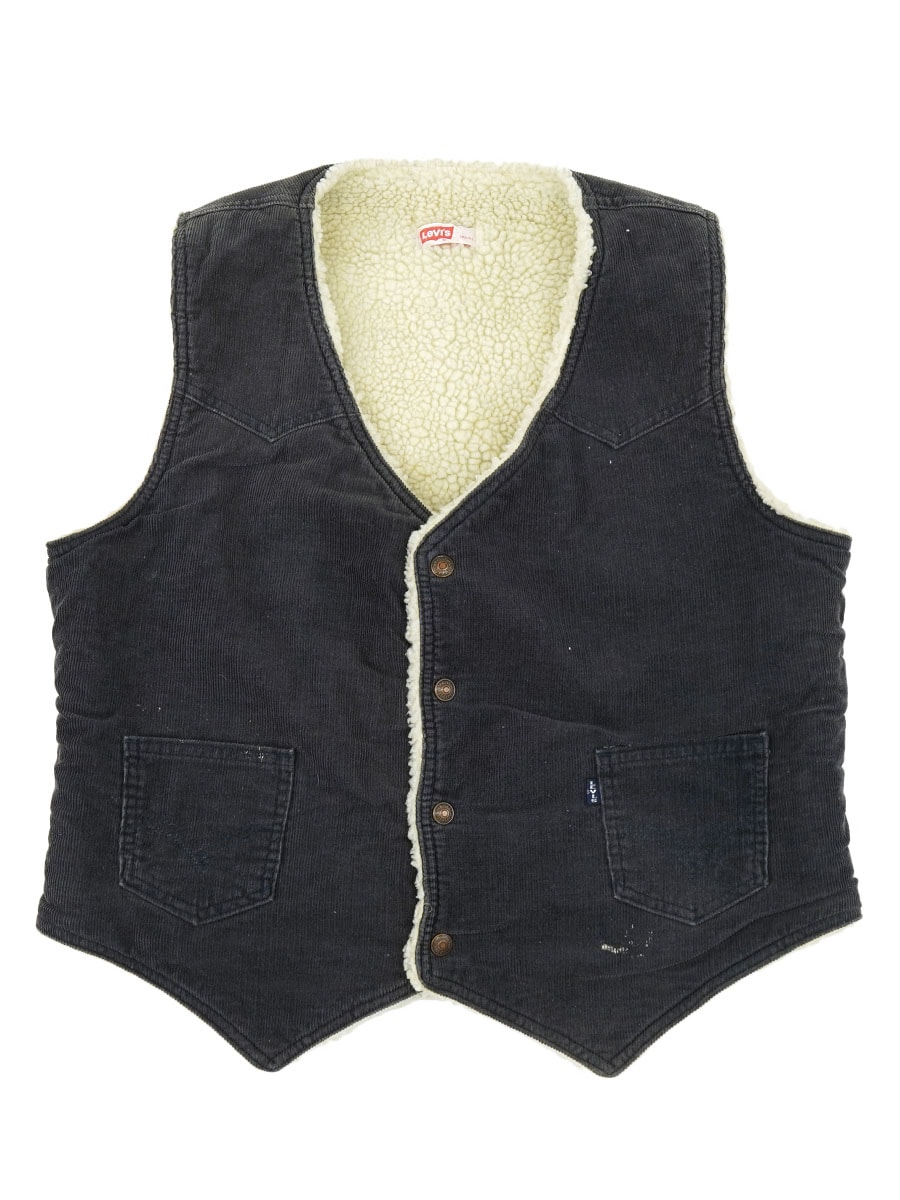 70's Levi's 60606 コーデュロイボアベスト 表記(L) BIG-Eタブ