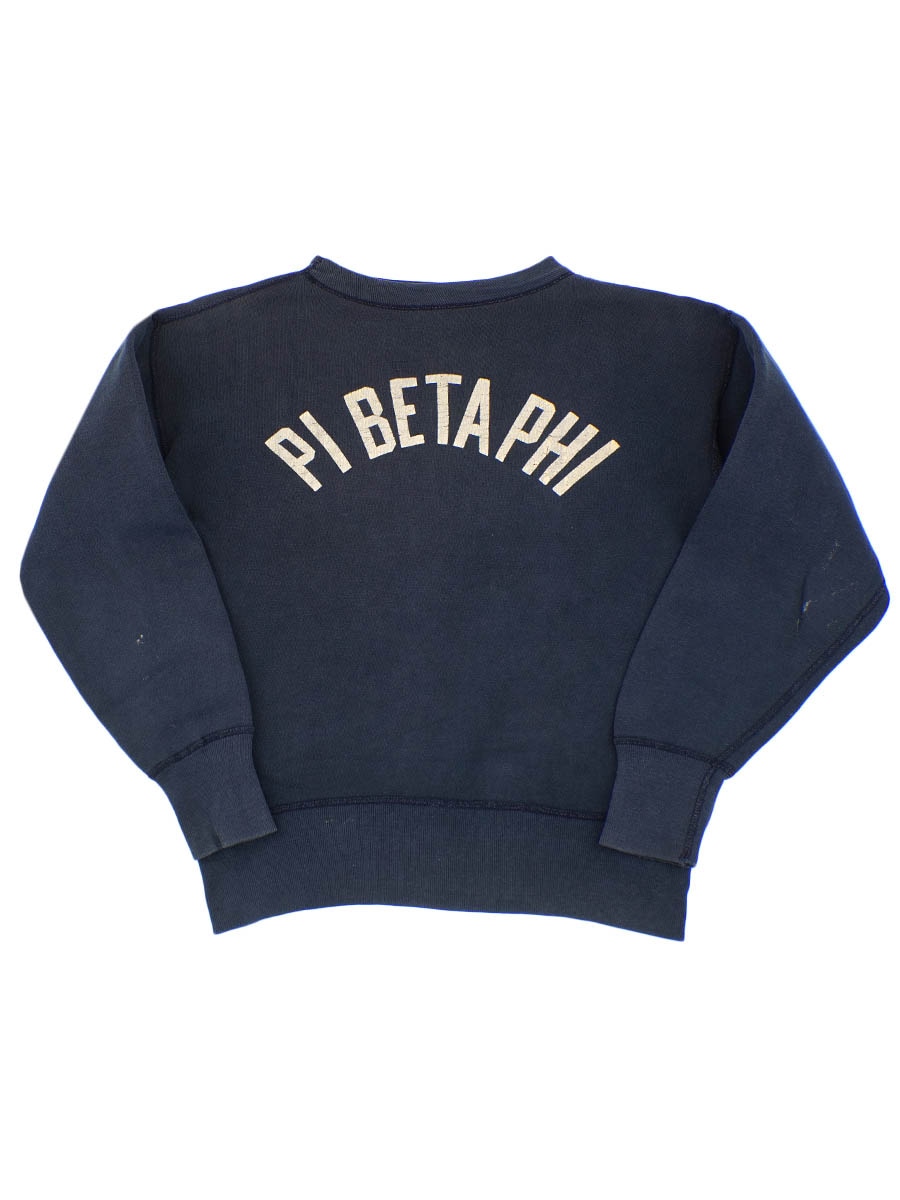 50's ランタグ チャンピオン ''PI BETA PHI'' セットインスリーブスウェット ネイビー 表記(M)