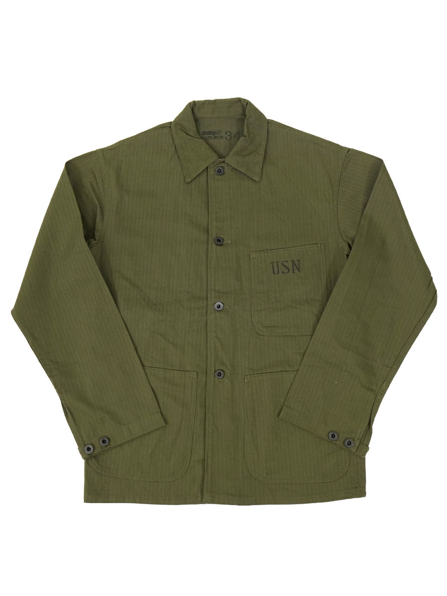 40's U.S.NAVY N-3 HBTジャケット 月桂樹ボタン 表記(34) DEAD!