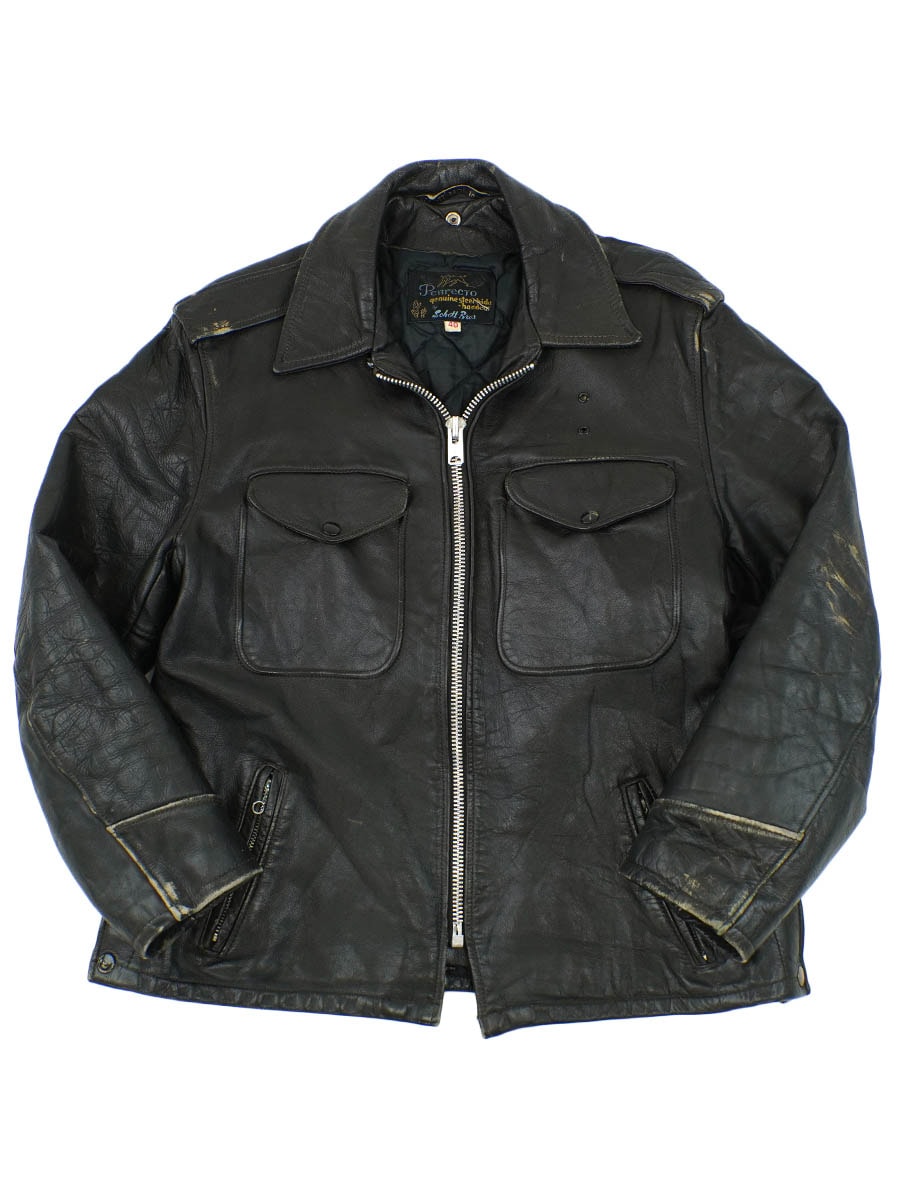 60's PERFECTO by Schott Bros. レザーポリスマンJKT ブラック 表記(40)