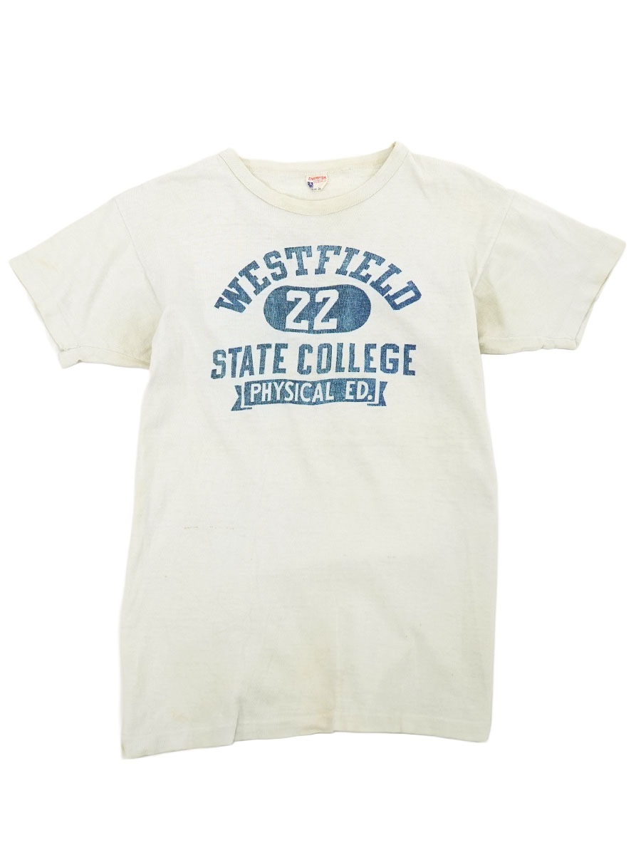 60's ランタグ チャンピオン 4段プリント Tシャツ 白 表記(42) | NEW