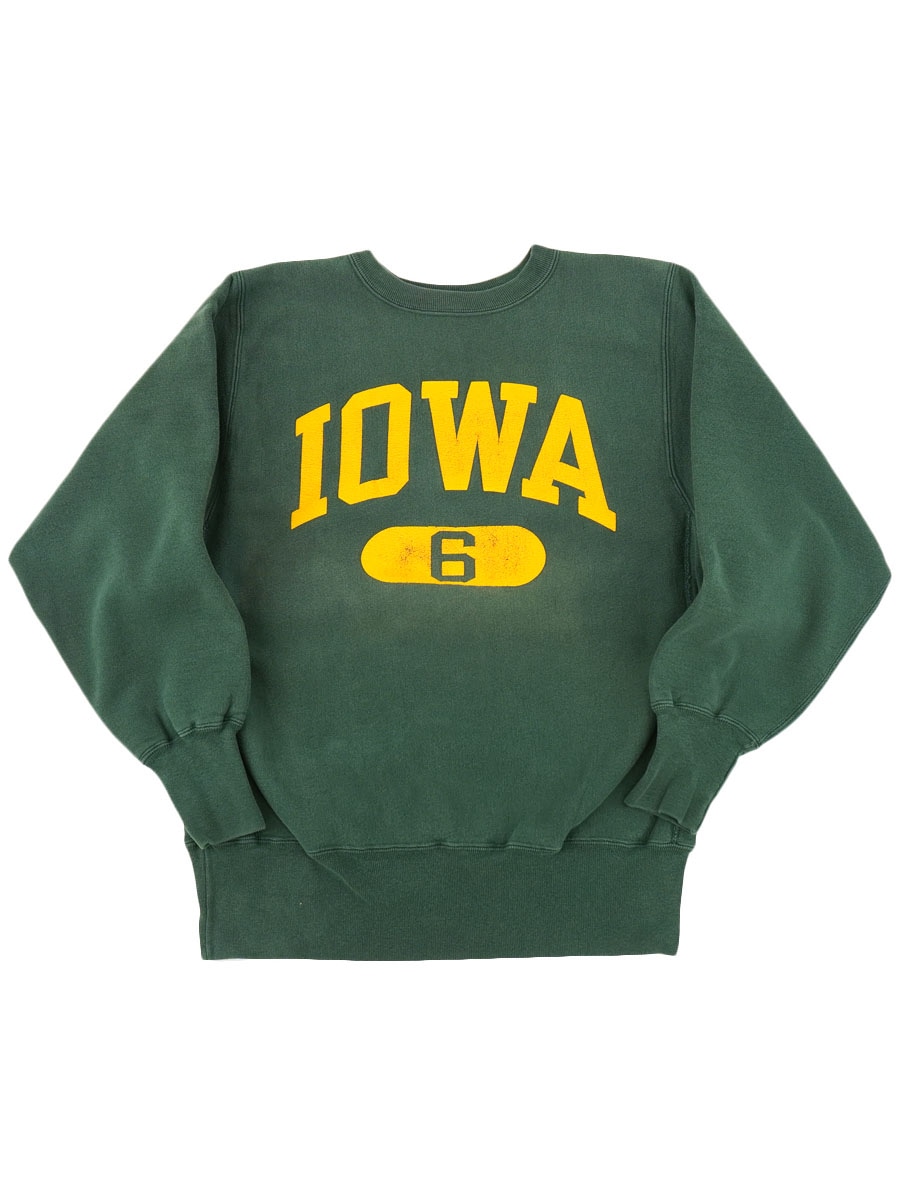 90's 刺繍タグ チャンピオンRW ''IOWA'' グリーン 表記(L) USA製 #6