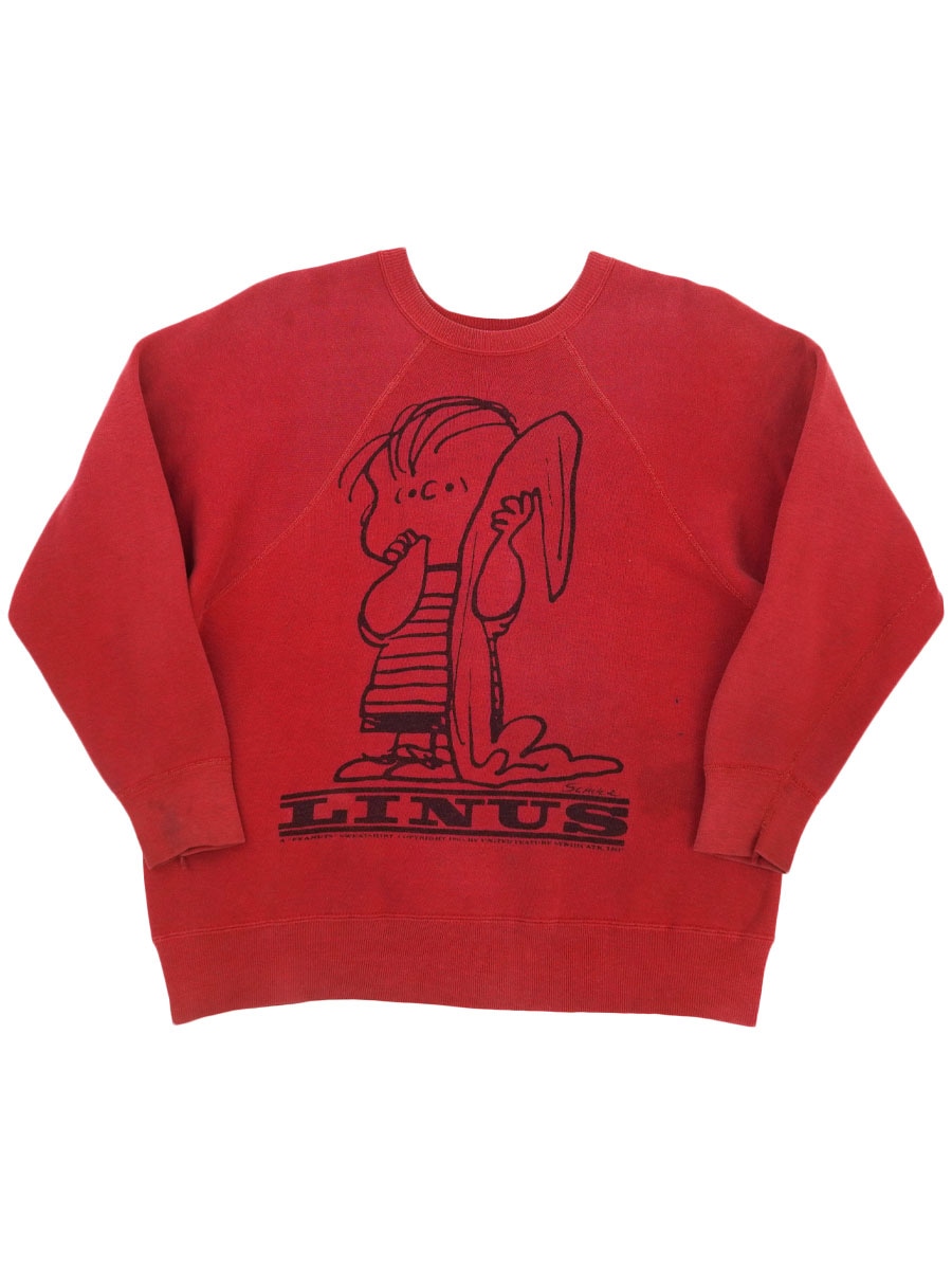 60s spruce スウェット　ライナス 60's SPRUCE ''ライナス'' 両面染み込みプリント ラグランスウェット