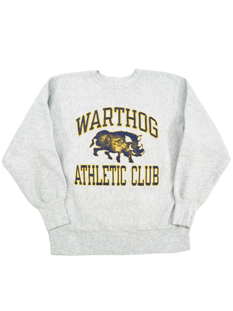 90's 刺繍タグ チャンピオンRW ''WARTHOG ATHLETIC CLUB'' 3段プリント 表記(L) USA製