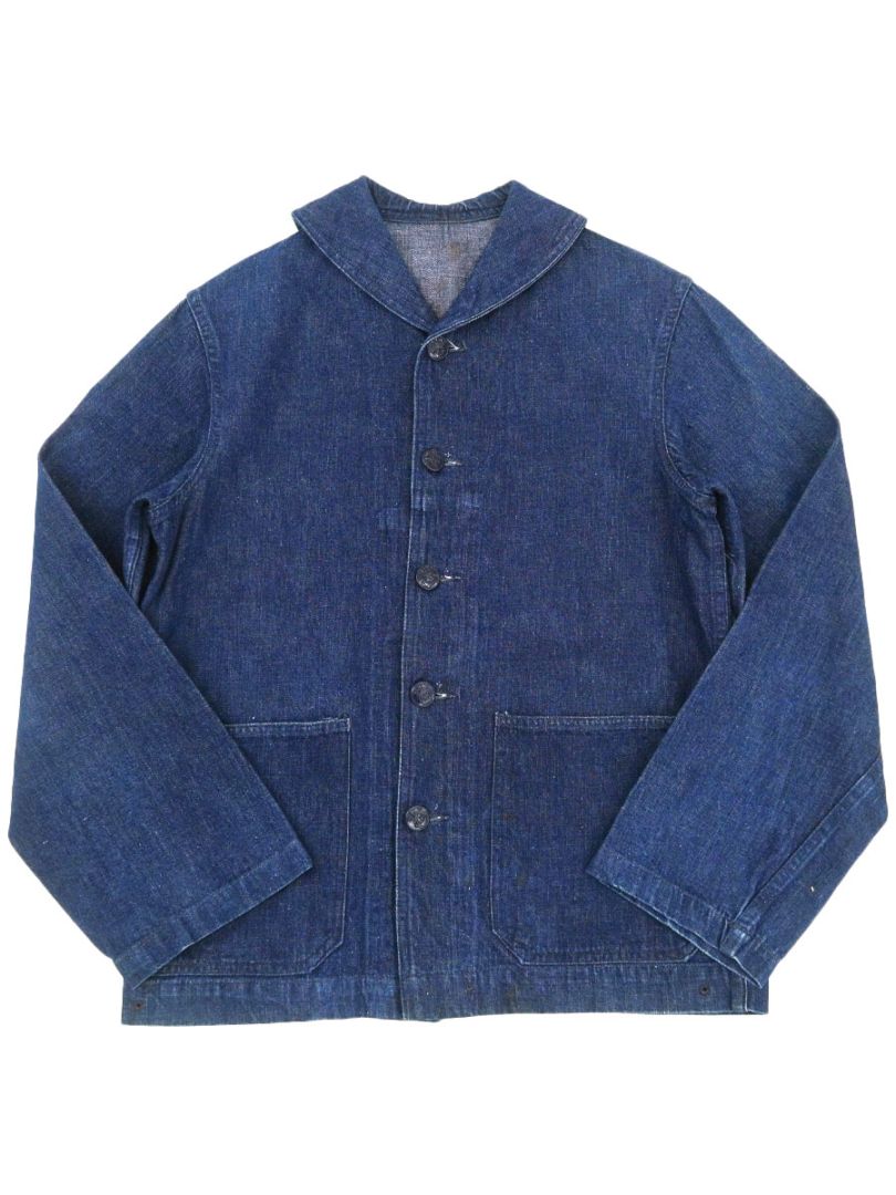40's U.S.NAVY アンカーチェンジボタン ショールカラー デニム