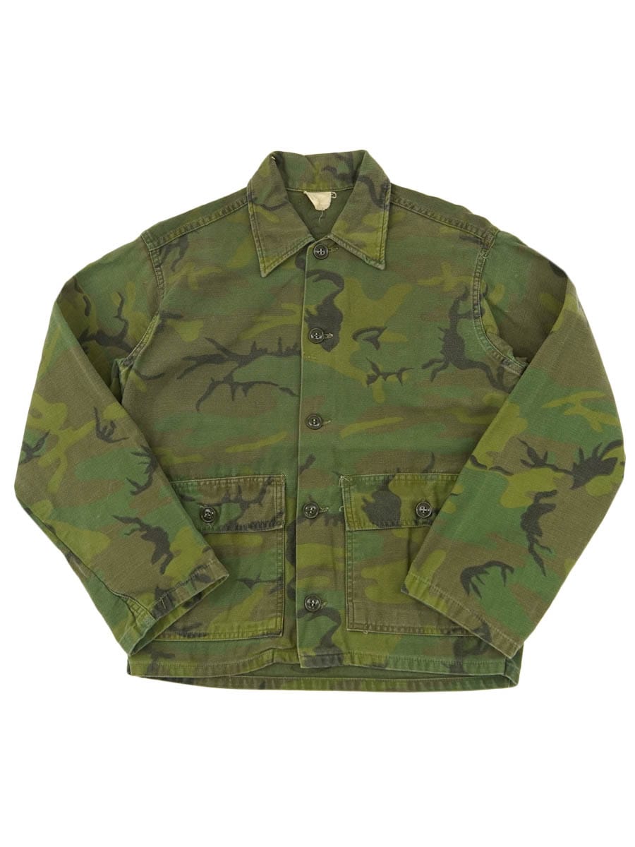 60's～ シビリアンリーフカモ コットンシャツジャケット 実寸(M位) AS