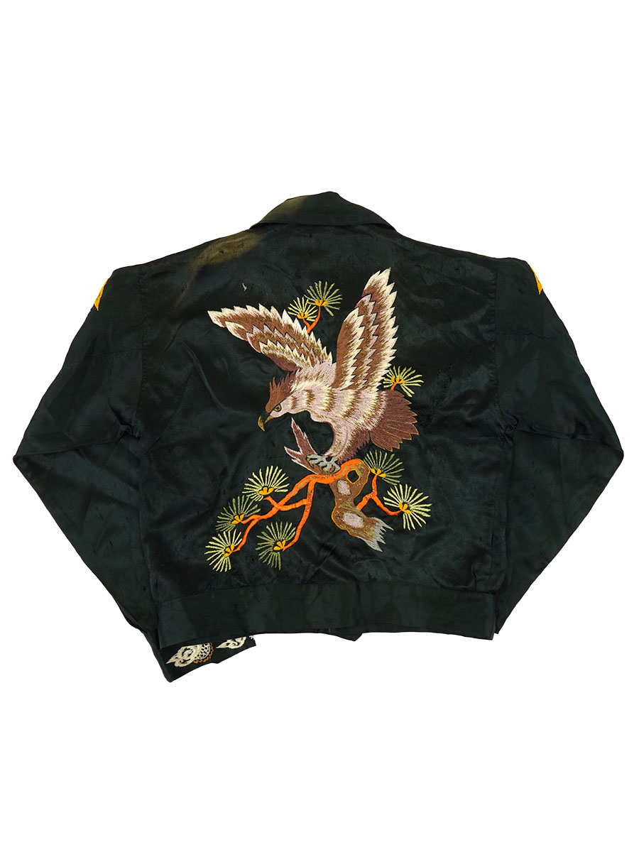 40's～ 鷹x松x龍 スカシャツ ブラック 実寸(M位) | すべての商品