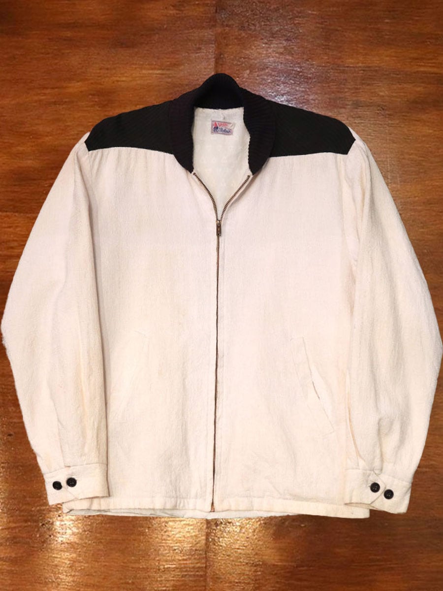 1950s LINEN BLOUSON , Size 40