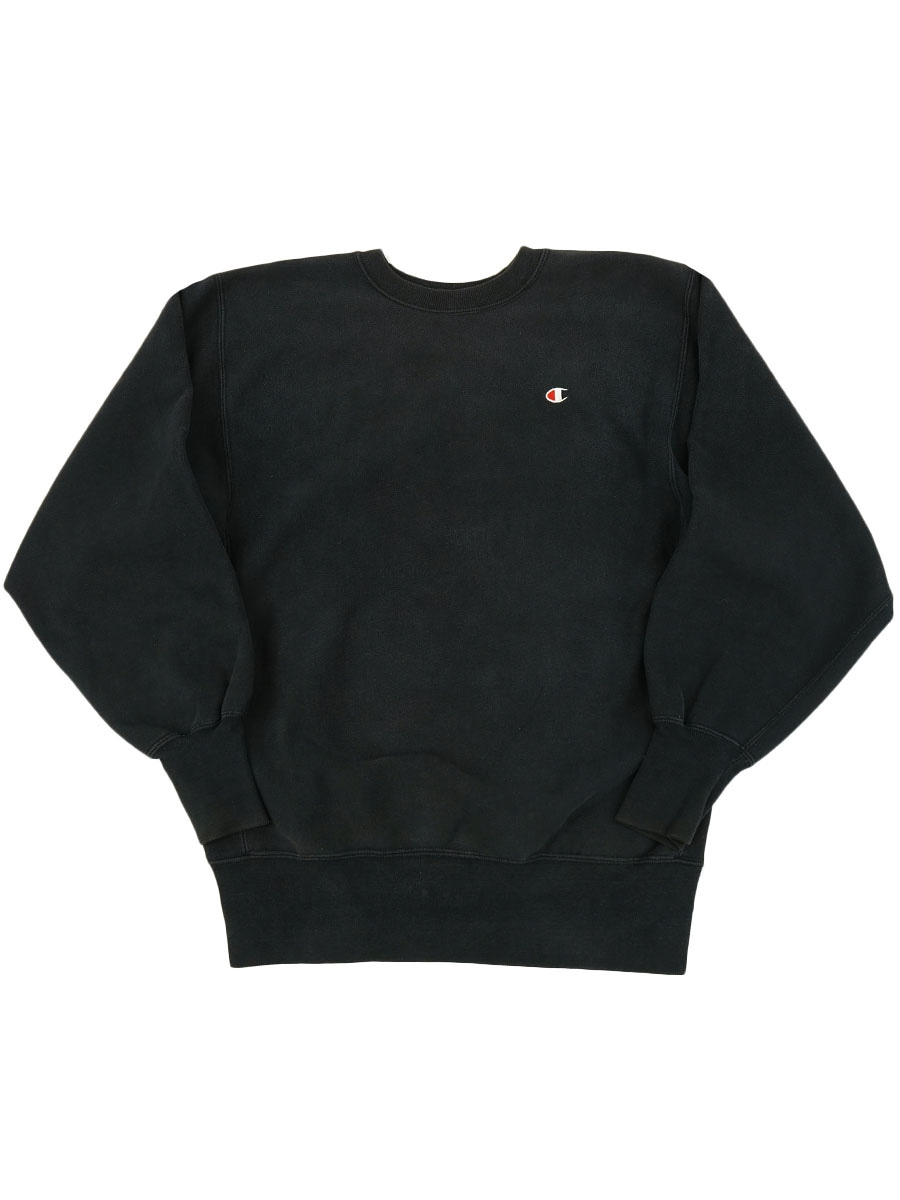 90's 刺繍タグ チャンピオンRW 無地 ブラック 表記(XL) USA製
