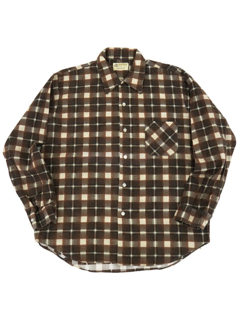 70's KLONDIKE PERMANET PRESS プリントフランネルシャツ 表記(L