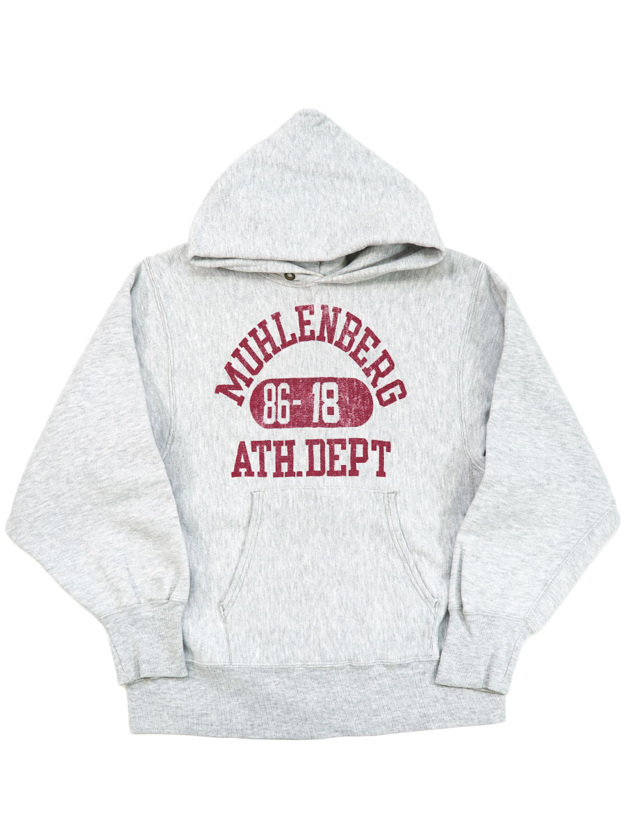80's プリントタグ チャンピオンRWパーカ ''MUHLENBERG ATH.DEPT'' 3段プリント 表記(M)