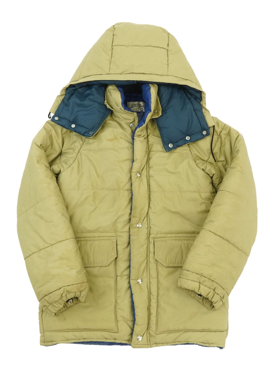 70's L.L.BEAN HOODED DOWN JACKET BEIGE (APPROX.MEDIUM)