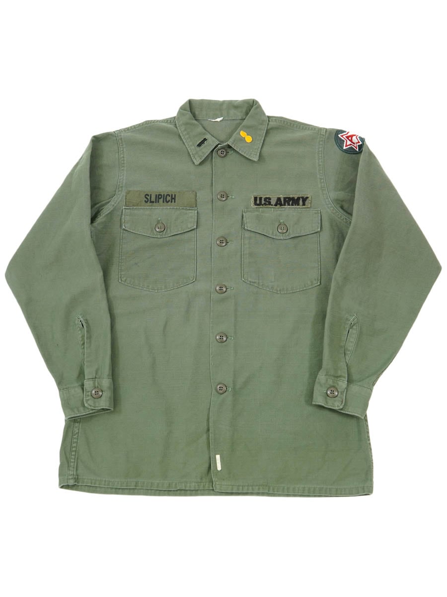 60's U.S.ARMY ユーティリティシャツ ワッペン付き 実寸(L位