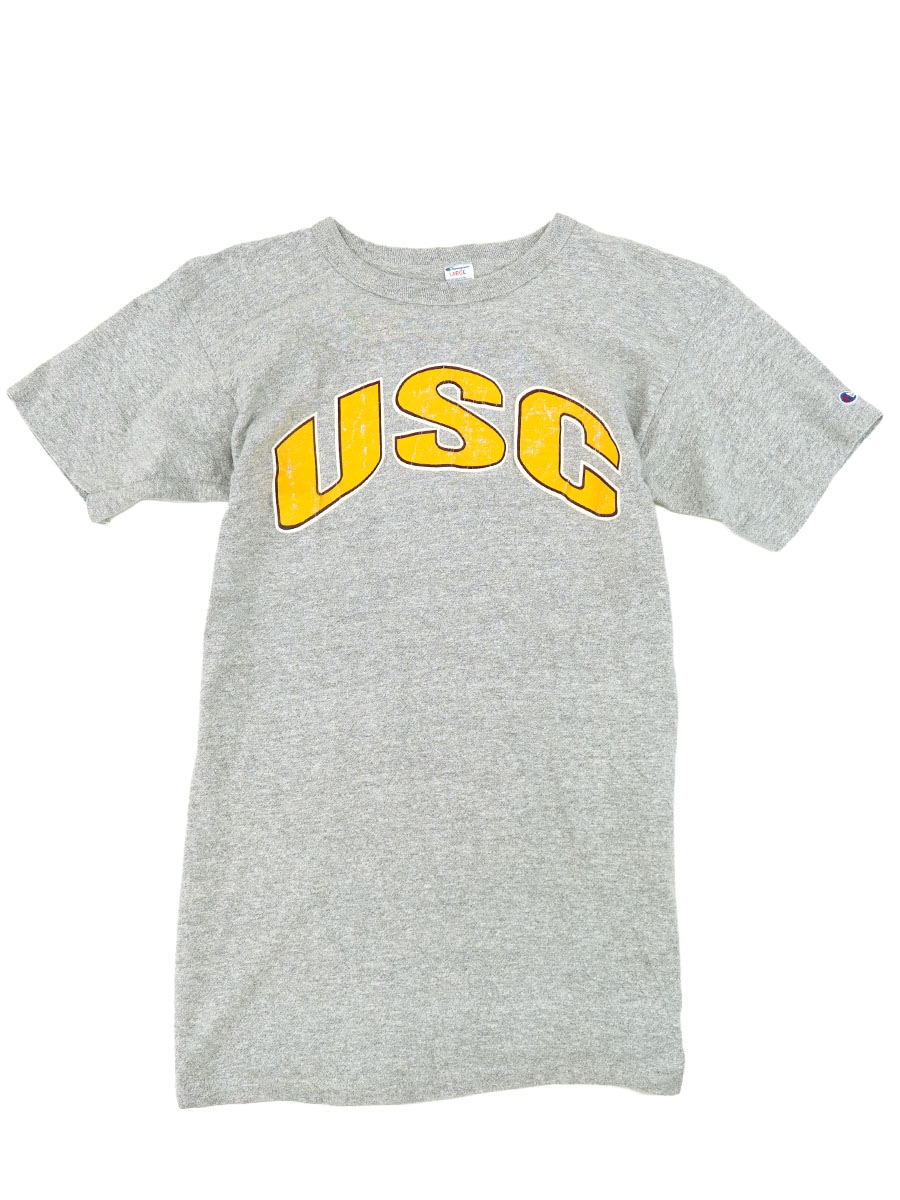 80's トリコタグ チャンピオン ''USC'' 霜降りTシャツ 表記(L)