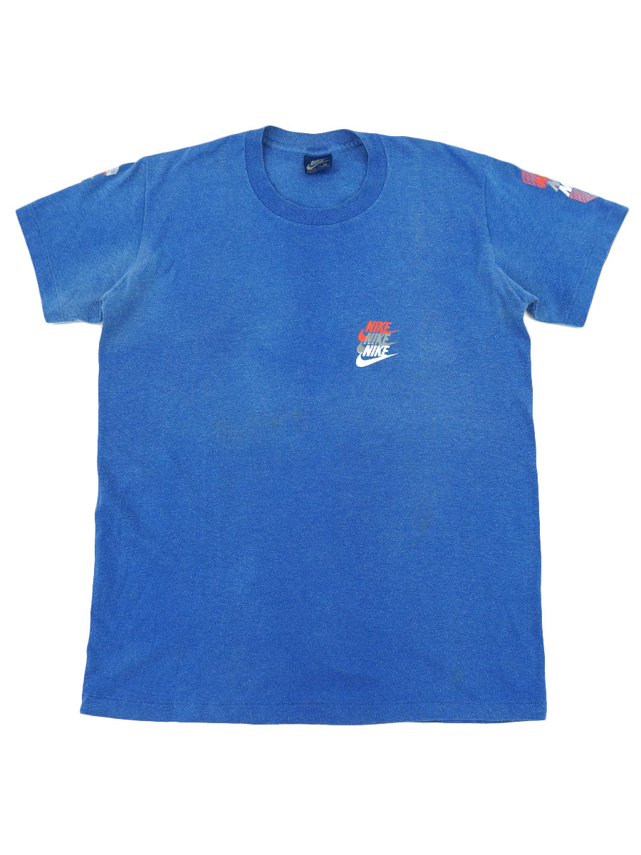 80's 紺タグ NIKE 連ロゴ Tシャツ 両袖入り 表記(M) USA製