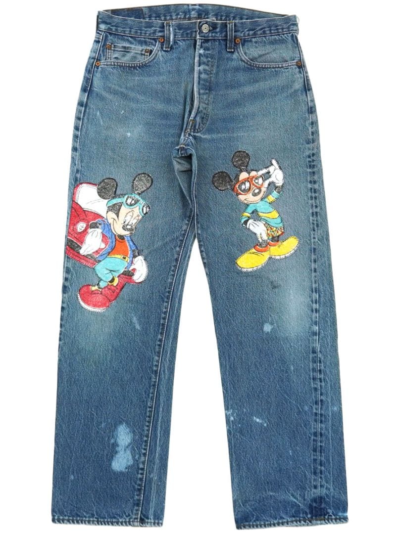 80's Levi's 501 赤耳 デニムパンツ ミッキーマウスワッペン付き 表記(35x33)
