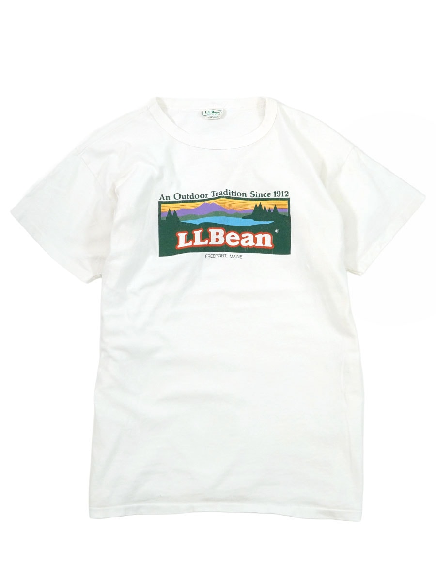 80's L.L.Bean×Champion カタディンロゴ Tシャツ ホワイト 表記(M) USA製