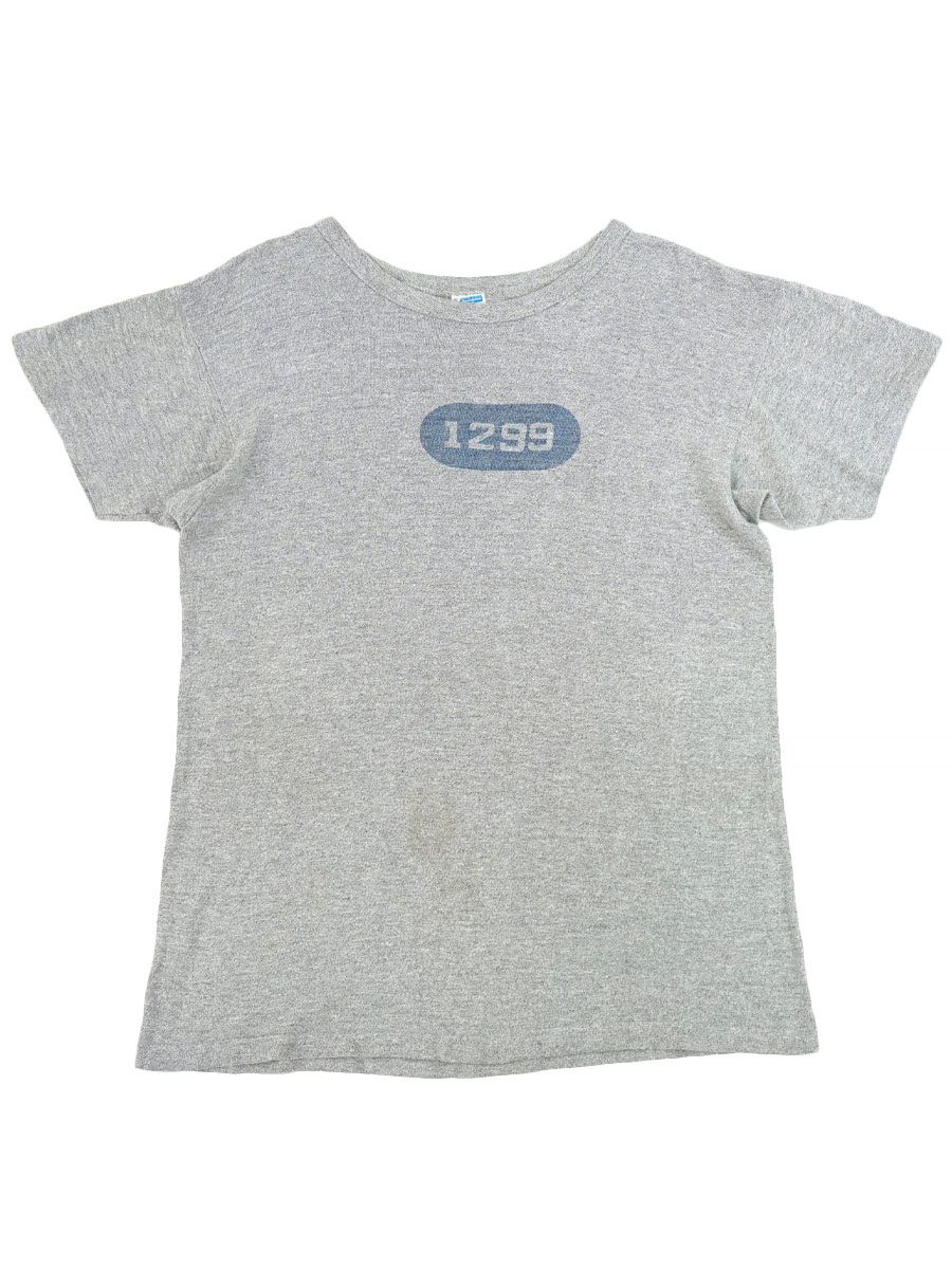 70's バータグ チャンピオン ''1299'' 染み込み 霜降りTシャツ 表記(L) 