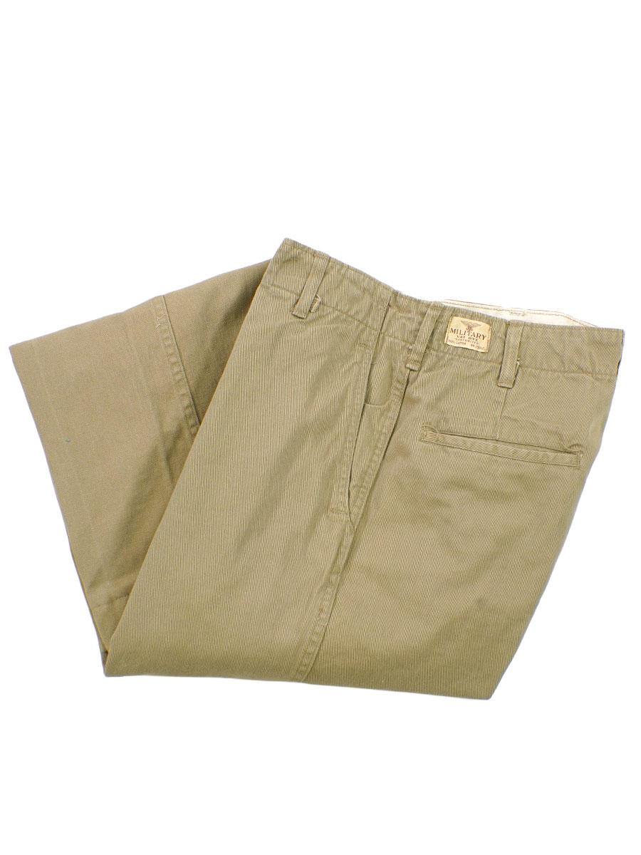 70's MILITARY VAT DYE チノトラウザーズ ジッパーフライ 実寸(29x28位)