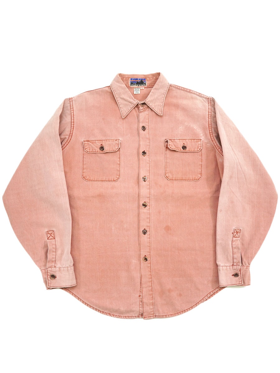 70's 初期タグ パタゴニア コットンワークシャツ ピンク 表記(XL