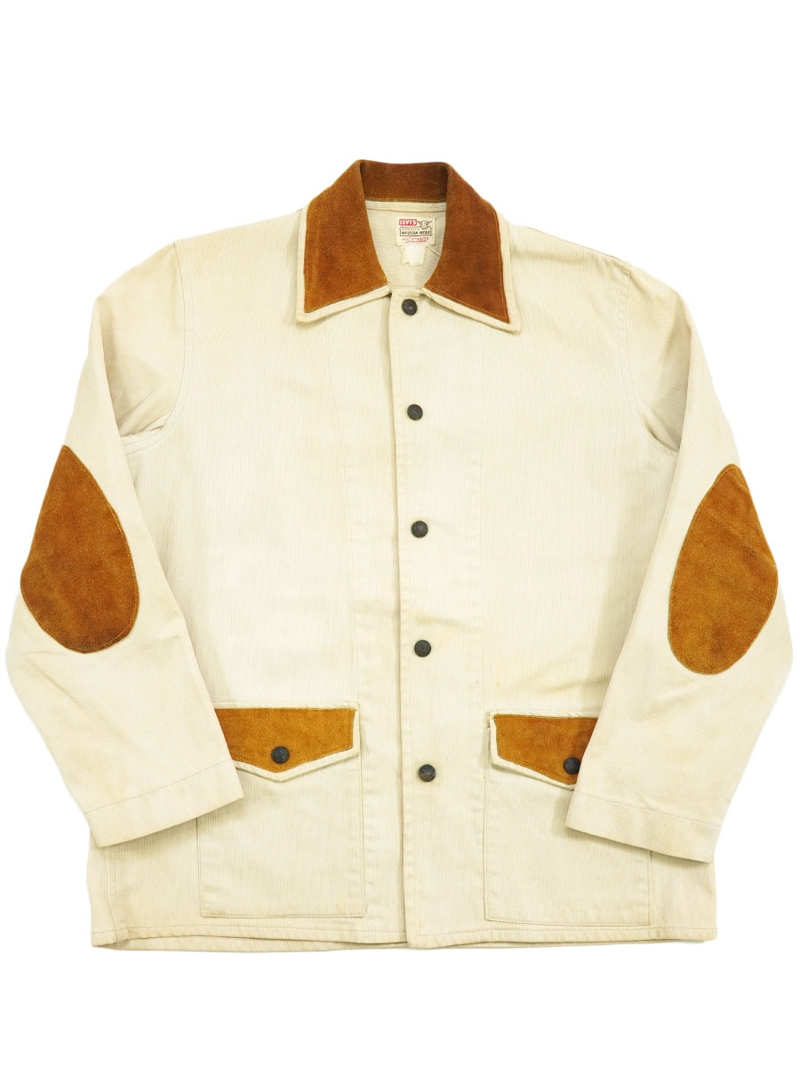 リーバイス Levi's WESTERN WEAR ショートホーン レザー 50's Levi's ショートホーン ピケ×レザー カバーオール 実寸(L位