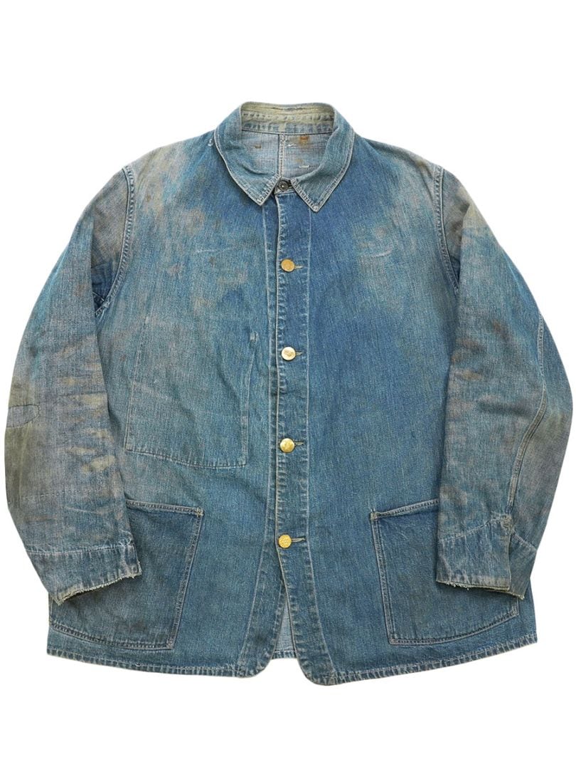 40's 月桂樹ボタン チェンジボタンカスタム ダブル襟 デニム