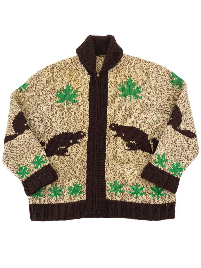 その他ブランド / 60s～/TALON/カウチン/ニット・セーター(厚手)/--/ウール/CML/総柄 60's ビーバー柄 カウチンカーディガン 実寸(M位) TALONジッパー | NEW