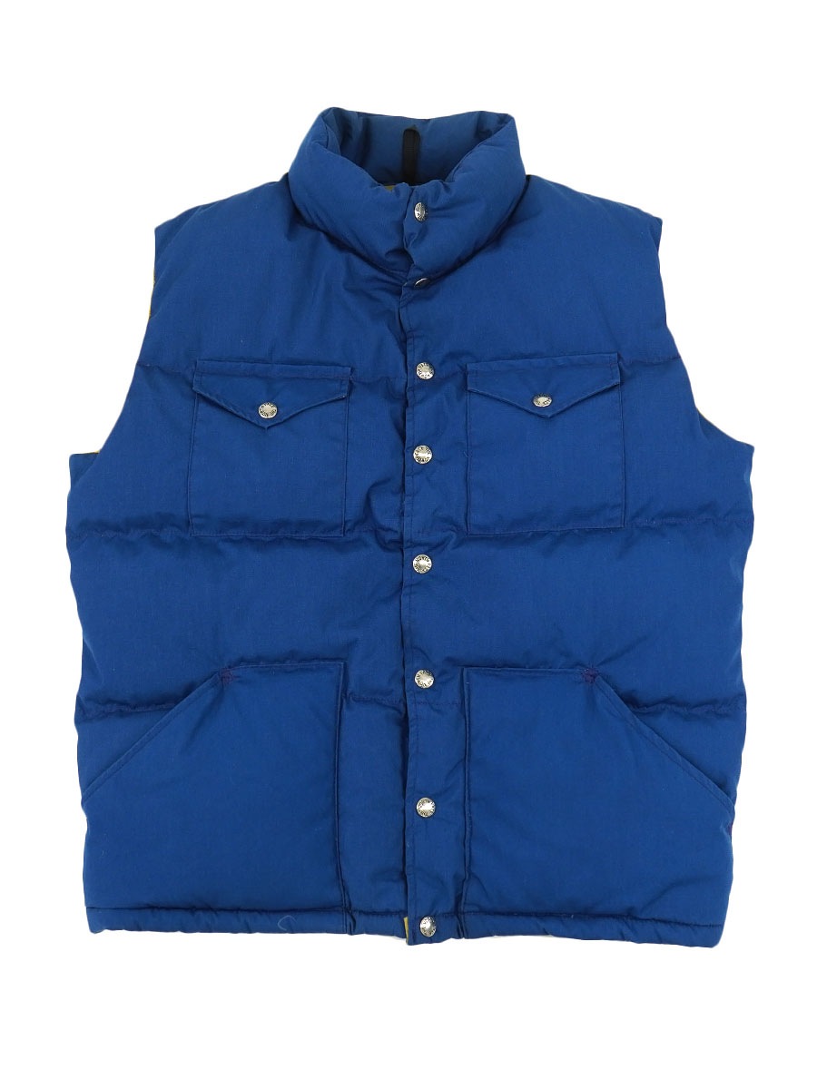 80's 茶タグ THE NORTH FACE ダウンベスト ネイビーブルー 表記(M